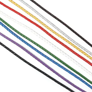 Πολύχρωμα πλεγμένα δερμάτινα κορδόνια για DIY βραχιόλια, κολιέ και αξεσουάρ τσαντών.