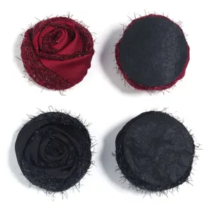 Mesh velvet shimmering rose flower patch accessories for DIY clothing, bags, brooches and hair clips.