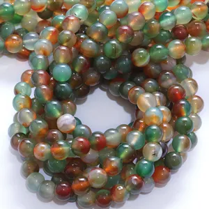 Kleurrijke pauw agaat losse ronde kralen halffabrikaat DIY armband sieraden accessoires