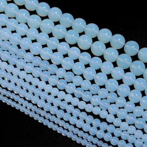 Synthetic Opal Round Loose Beads White Semi-Finished DIY Jewelry Craft Making Accessories