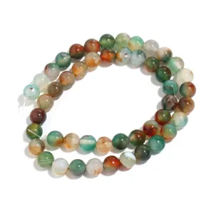 Kleurrijke pauw agaat kralen streng, losse edelsteen ronde kralen voor handgemaakte DIY sieraden.
