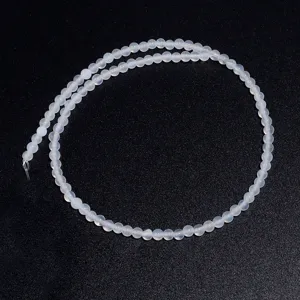 Perline di agata bianca naturale perle tonde semipreziose per accessori di gioielleria fai da te