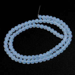 Synthetic white opal round loose beads semi-finished strand for DIY jewelry making accessories