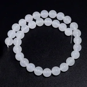 Perline sfuse di agata bianca naturale perle di pietre preziose per gioielli fai da te