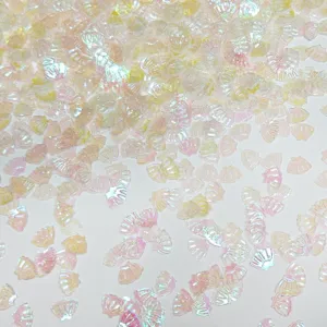 Paillettes conchiglia iridescenti per unghie oro glitter PVC bricolage gioielli decor.