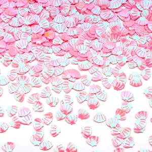 Paillettes a conchiglia rosa e azzurre iridescenti per nail art e accessori fai da te