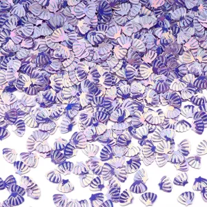 Paillettes a conchiglia viola iridescenti per nail art e accessori per gioielli fai da te.