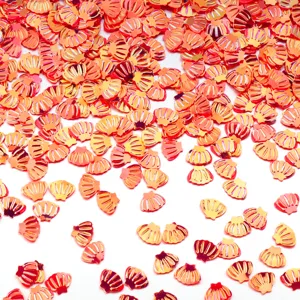 Paillettes a conchiglia rosso oro lucido per nail art e accessori fai da te, 30g per confezione.