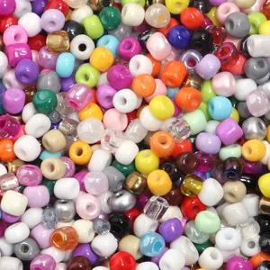 Colorful glass seed beads bulk mix for DIY bracelets jewelry making and slime charms filling.