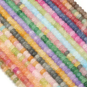 Colorful glass crackle abacus beads for DIY handmade jewelry, bracelets, and necklaces.