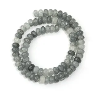 Grey crackle glass abacus beads spacer beads for DIY handmade jewelry bracelets and necklaces