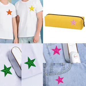 Colorful star iron on patches embroidered star applique for clothing jeans jackets DIY crafts decoration