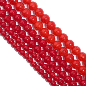 Perline sfuse di quarzo screpolato rosso per accessori di collana braccialetto fai da te