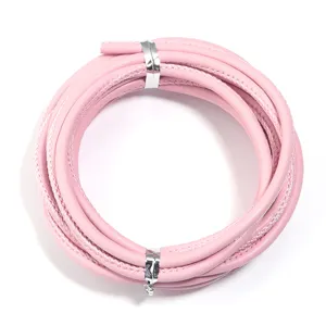 3mm pink leather cord for handmade DIY bracelets necklaces jewelry crafting and clothing accessories