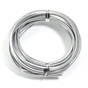 3mm silver leather cord braided necklace bracelet rope DIY jewelry making accessories component