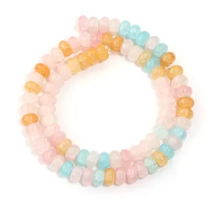 Colorful glass faceted rondelle beads strand DIY handmade jewelry making accessories
