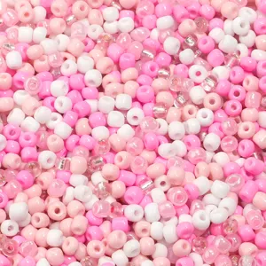 Colorful glass seed beads mix pink white DIY bracelet jewelry making slime filler details