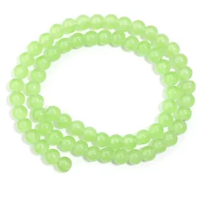 Perline rotonde in vetro verde sfuse per creazione di gioielli braccialetto collana accessori