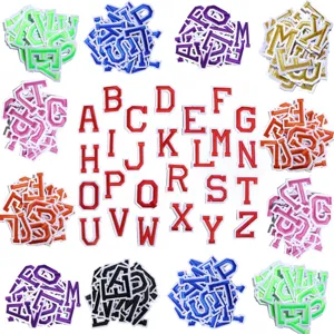 Bunte alphabet aufbügeln bestickte patches buchstaben set für diy kleidung zubehör