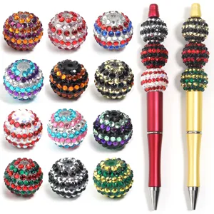 Resin rhinestone large hole beads and beaded pens DIY craft phone chain accessories set