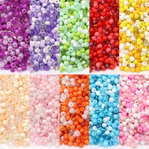 Iridescent Mist Glass Beads Dreamy Colorful Loose Spacer Beads For Jewelry Making Bracelet Slime Filler DIY Craft Accessories