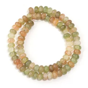 Colorful glass crackle abacus beads for DIY handmade jewelry crafting, bracelets and necklaces.