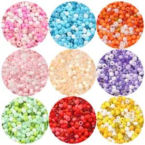 Colorful glass seed beads for bracelet making jewelry accessories and slime filler crafts