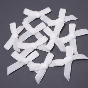 Nœuds en velours blanc accessoires DIY pour emballage cadeau pinces à cheveux vêtements