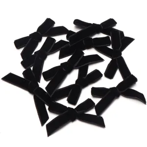 Noeuds en velours noir accessoires de bricolage pour vetements et pinces a cheveux