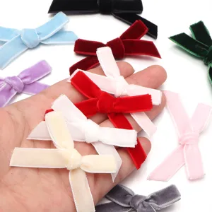 Nœuds en velours DIY accessoires barrette à cheveux nœud flocage multicolore pour coffret cadeau