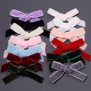 Détail d'accessoires de nœud en velours avec texture douce et couleurs vives pour DIY.