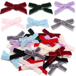 Nœud Floqué Accessoires de Bijoux DIY Pour Pinces à Cheveux Décoration de Boîte Cadeau Nœuds Faits à la Main Pour Poupées