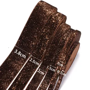 Glitter elastic ribbon for DIY sewing crafts hair bows and gift wrapping decoration.
