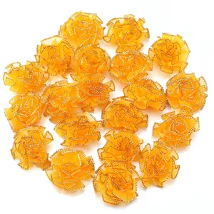 Gouden rand organza bloem accessoires voor DIY ambachten haarspelden en kleding details