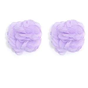 Purple chiffon organza camellia flower DIY hair clips accessories for handmade crafts