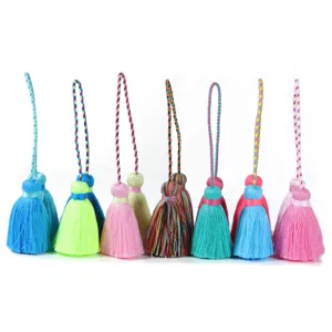 Bohemian Double Tassel Hanging Decor Polyester Hand Woven Tassels For Curtain Clothing Sachet Christmas Decoration Classical Tassel Pendant