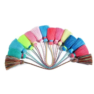 Bohemian double head colorful tassel hanging ornaments for curtains, clothing and decoration.