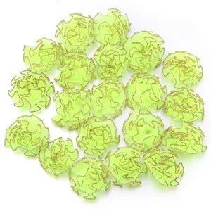 Gouden rand organza anjer bloemen doe-het-zelf handgemaakte haaraccessoires knutsel