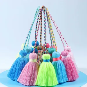 Bohemian double-headed tassel hanging ornament for curtains, clothing, and home decor.