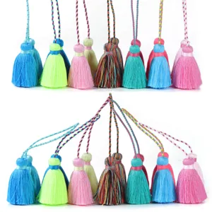 Bohemian double head tassel pendant colorful hanging cord curtain decorative charm accessory