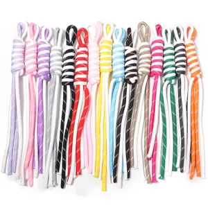 Colorful polyester handmade woven keychain lanyard strap DIY creative accessory detail