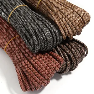 Platte PU-Lederen Gevlochten Koord Voor Kleding Schoenen Tassen Accessoires Meerstrengs Leren Touw Lint Handgemaakt DIY Sieraden Maken Ambachtelijke Band