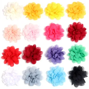 Chiffon stoffen bloemhoofdjes voor DIY haarspelden kleding tassen en knutselaccessoires.