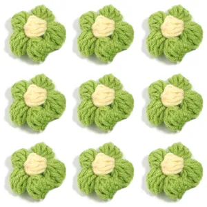 Handmade crochet wool flower appliques for DIY crafts, clothing and hair accessories.
