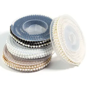 Polyester pearl metallic braid trim, Chanel style ribbon for clothing, hats and DIY crafts.