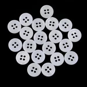 Natural mother of pearl buttons 4 holes round white shell buttons for shirts sewing crafts.