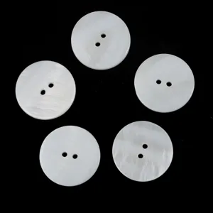Premium natural white mother of pearl 2-hole buttons for shirts, suits, and DIY sewing.