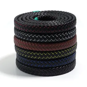 12mm PU leer gevlochten plat touw voor tas schouderriem riem armband sieraden accessoires