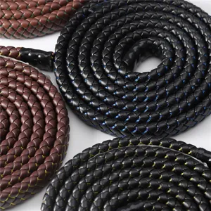 12mm PU leer gevlochten plat touw riem band voor tas sleutelhanger accessoires