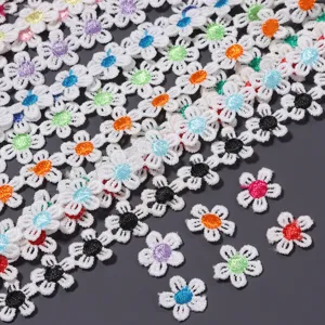 Polyester Colorful Water-Soluble Embroidery Hollow Daisy Lace Trim DIY Ribbon For Clothing Shoes Hair Accessories Floral Lace Decor